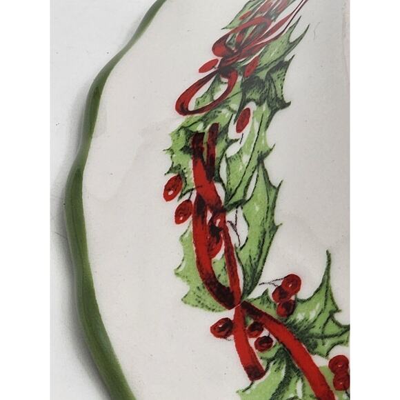 Christopher Radko Traditions Holiday Celebrations Quiche Pie Plate Dish 10" - Picture 10 of 16